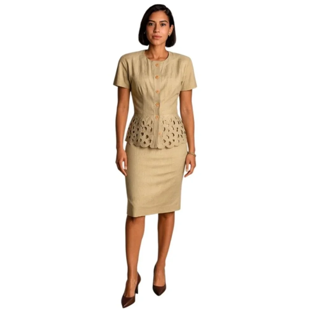 Pia Rucci Vintage Two Piece Skirt Suit Set